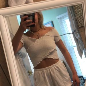 white crop top
